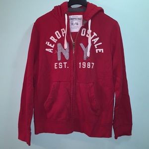 Aeropostale Men’s XL Red Zippered Hoodie